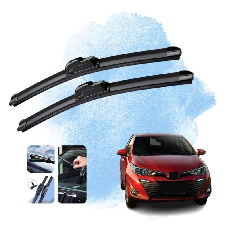 Image of Audio WHeels Perfect Fitting Frameless Windshield 100% Scratch Proof Cleaning Water Repellant Silicon Car Wiper Blades For Equipment Replacement, Set of 2 Car Wiper