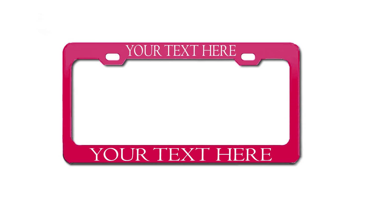 Premium Aluminum Black License Plate Frame Custom Personalized Tag HotPink