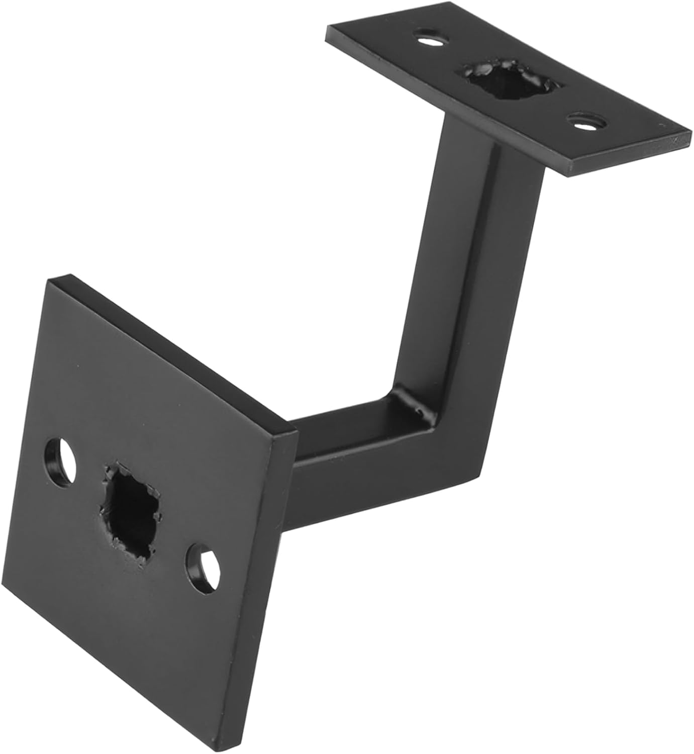Matte Black Stair Railing Brackets, 4 Pcs, 3.1 in Handrail Brackets, Square Stainless Steel Wall Mount Brackets with Screws for Flat/Square Railing