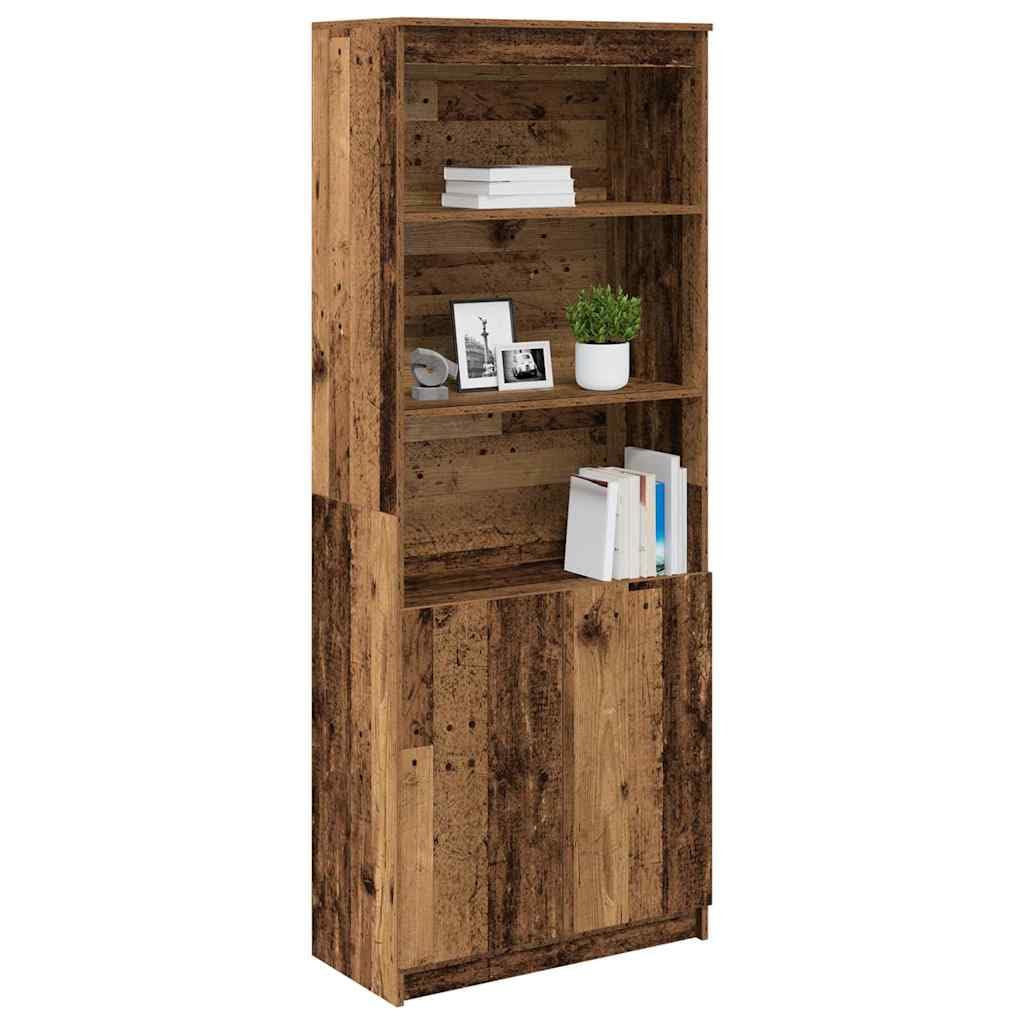 Aparador con aspecto de madera envejecida, 70 x 35 x 180 cm, material de madera, para salón, pasillo, cocina