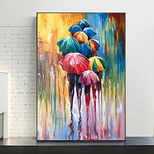 Peinture abstraite jour de pluie toile aux couleurs durables pour salon