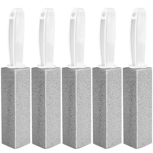 MEQHUO Toilet Pumice Stone With Handle, 5 Pack Pumice Stone Toilet Bowl Cleaner, Hard Water Toilets...