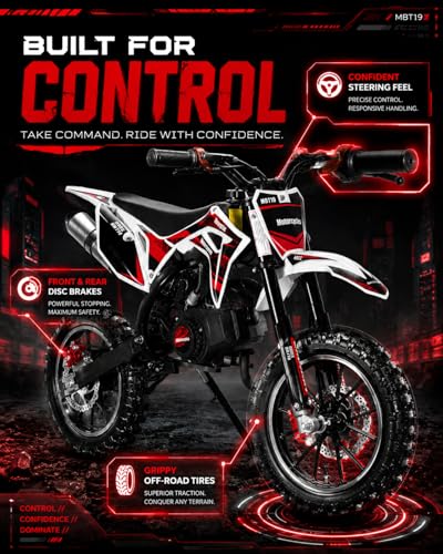 Image of 50cc Kid Gas Dirt Bike, 2-Stroke Gas Powered Kids Motorcycle