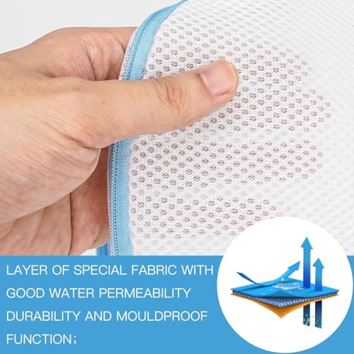 Image of 2 PCS Laundry Bag for Shoes, Lingerie Etc., Mesh Laundry Bag with Zipper for Sneakers, Running Shoes, Socks, Bra, Delicates and Toys Etc.