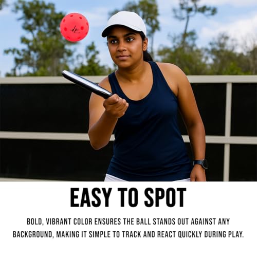 Image of PulseITRally Outdoor Pickleball Balls Set of 6 | 40 Precision Holes, Stable True Flight & Consistent Bounce | Durable High Visibility Pickle Balls for Training, Practice & Competition | Pink