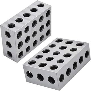 2-4-6 Blocks 23 Holes Blocks Set Matched Pair Hardened Steel for Milling Machine Woodworking