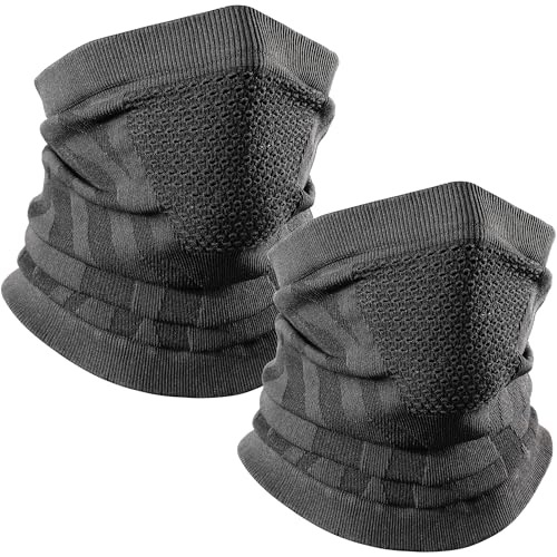 WTACTFUL 2 Stück Schlauchschal Herren Halbe Sturmhaube Motorrad Halstuch Herren Halswärmer Ski Mask Skimaske Halsschlauc Neck Gaiter Motorrad für Winter Laufen Skifahren...
