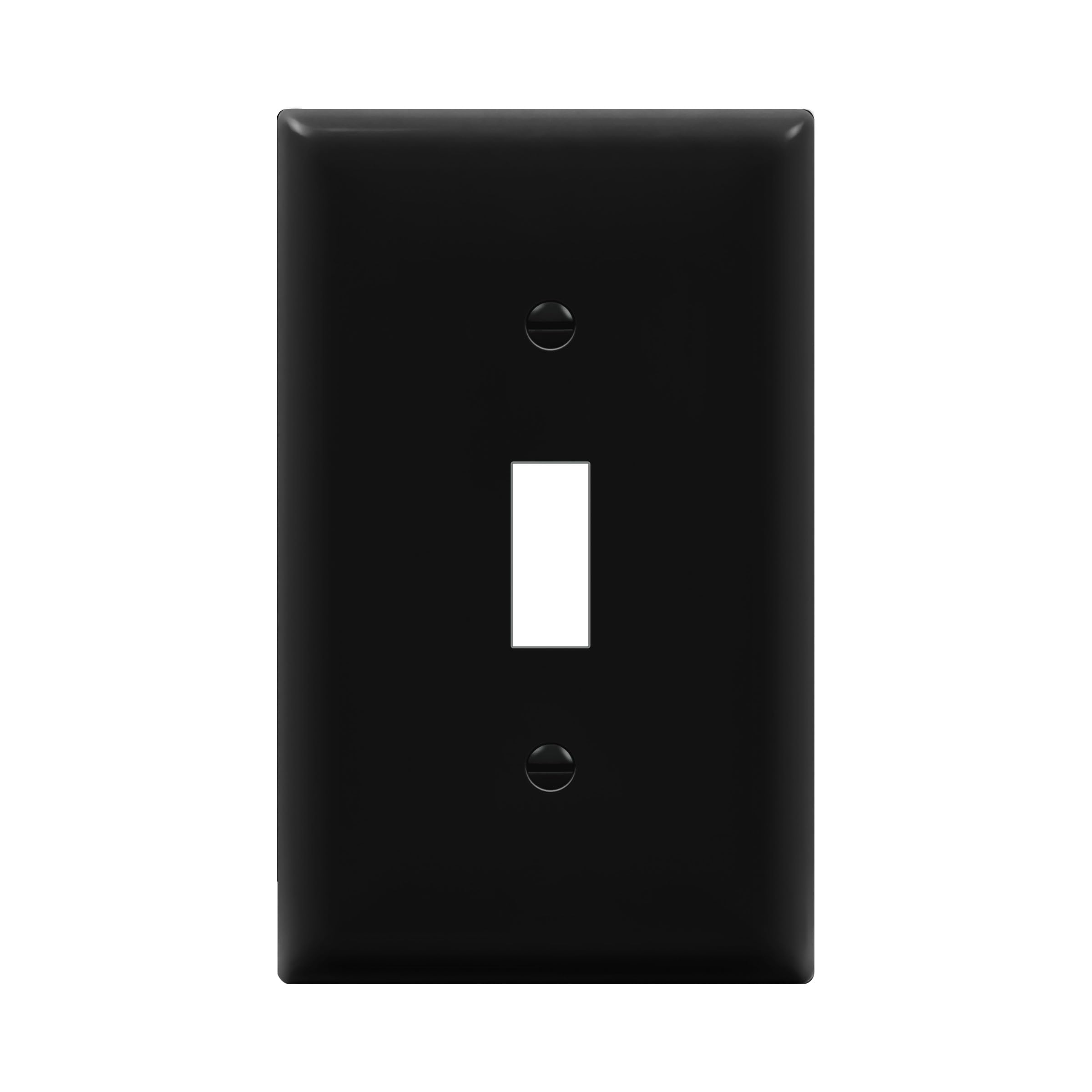 ENERLITES Toggle Light Switch Wall Plate, Standard Size 1-Gang 4.50" x 2.76", Unbreakable Polycarbonate Thermoplastic, 8811-BK, Black, Screw