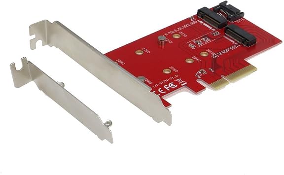 Sedna 2 Port NGFF M.2 B + M Key SSD to PCI-E PCI Express 4X 4 Lane Adapter with low profile bracket
