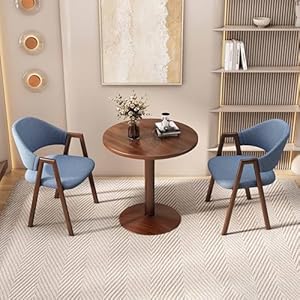 Kompaktes, modernes Bürotisch- und Stuhl-Set – stilvolle Konferenz- und Empfangs-Schreibtisch-Kombi... für kleine Räume, perfekt für Geschäftstreffen und Esszimmer, braunes Finish