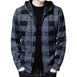 [エアバイ] チェック 柄 裏起毛 シップアップ ブルゾン パーカー 長袖 フード付き 防寒 秋 冬 メンズ ジャンパー コート スリーシーズン ウインター フード ブラック マウンテン トラベル パーティー ヒップホップ オフィスカジュアル ビジネスカジュアル アメカジ ストリート シンプル 登山 学生 事務 仕事 細身 羽織り 大きい 暖かい かーでぃがん ゆる ブルー 3A-A13-BLXL