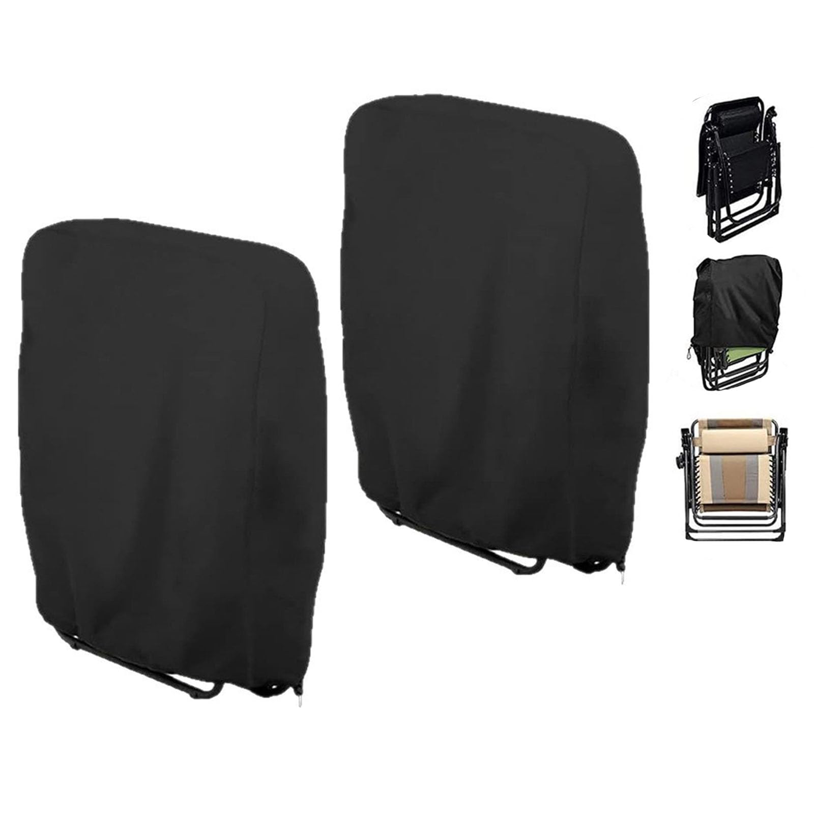 210D Oxford Garden Folding Sunbed Cover Waterproof Anti-UV Windproof,Sun Lounger Cover,Outdoor Folding Rattan Sun Lounger Covers for Outdoor Folding Daybed(Size:2PCS-71x20x34/110cm,Color:Black 210D)