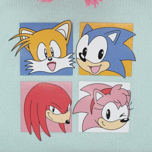 Sonic The Hedgehog Pink and White Youth Cuffed Beanie and Gloves Set4
