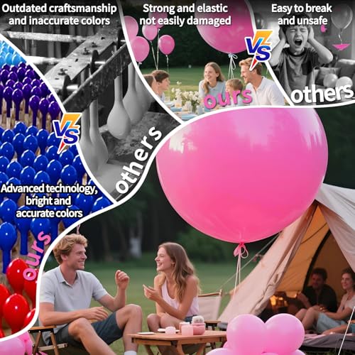 Image of Pink Balloons 9pcs 36 Inch Extra Large Big Jumbo Giant Matte Pink Balloons for Baby Shower Valentine's Day Princess Bridal Shower Bachelorette Birthday Party Decorations