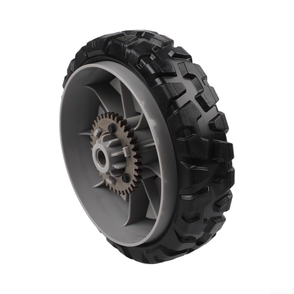 GLOBALHUT Juego de ruedas para cortacésped para modelos HRR216 HRS216 HRT216, incluye ruedas delanteras y traseras de 8 pulgadas de diámetro y 2 pulgadas de ancho con kit de engranajes de transmisión