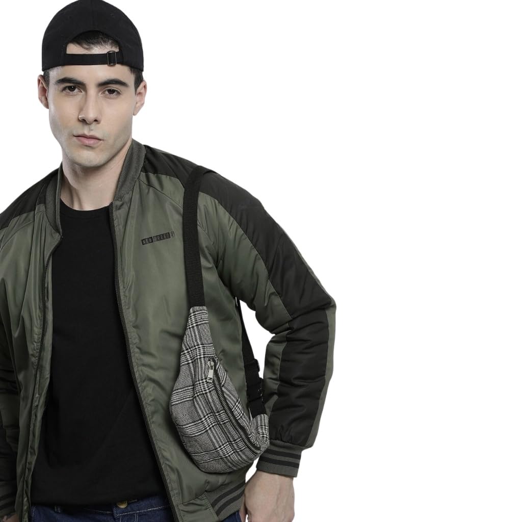 the indian garage co Men Slim Fit Colourblocked Bomber Jackets-picture-42