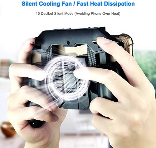 Mobile Game Controller, Yideng 4 Triggers Pubg Mobile Controller with Cooling Fan 4000mAh Gamepad for Android iOS iPhone Cellphone L1R1 L2R2 Triggers Game Joystick 6 Fingers Operation for PUBG