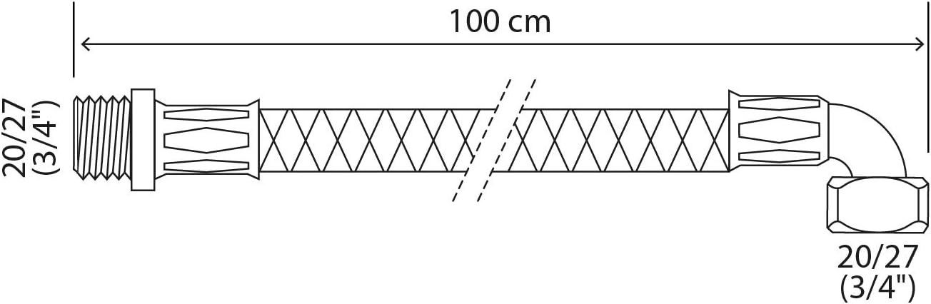 SOMATHERM FOR YOU - Sanitary Flexible Union Nut Connection Manifold Female 20/27 (3/4) - 20/27 Male Law (3/4) - Length 100 cm - DN10 - Image 4