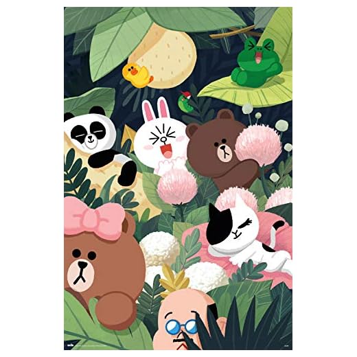 Grupo Erik GPE5348 Póster Jungla Line Friends, 61 x 91,5 cm