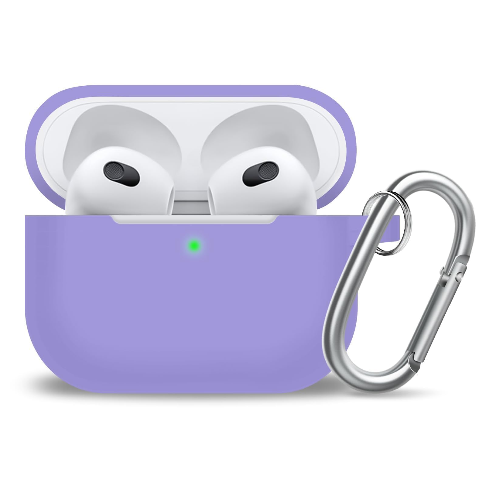 MOLOPPO for AirPods 3 Case Cover, Silicone Protective Accessories Skin with Keychain and Cleaner Kit Compatible with Apple AirPod 3rd Generation 2021