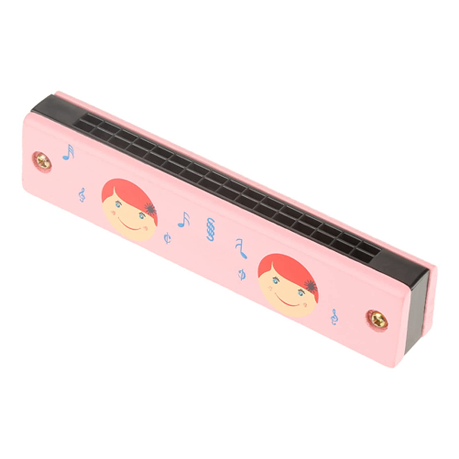 16 Holes Harmonica Baby Kids Educational Soft Wood Musical Instrument Toy Random Color Pattern with Crisp Sound