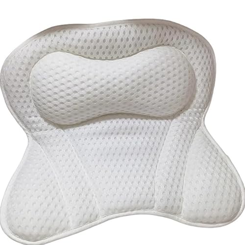 Bath Pillow Almohada De Baño De Masaje De Mariposa Blanca Suave 3D Con Ventosas, Cojín Esponjoso para Bañera De SPA, Herramienta De Relajación Cómoda para Cuello Y Espalda Bathtub Pillow