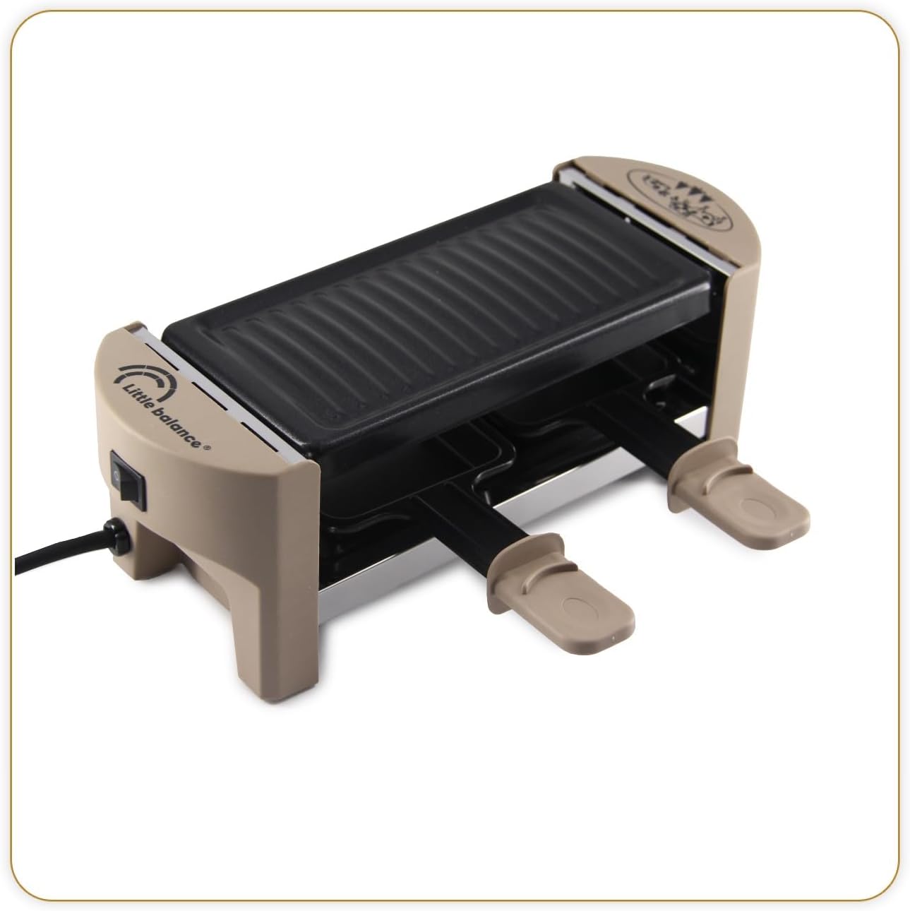 Raclette H.Koenig Duo Per 2 Persone - Con Pietra In Granito, 2 Padelle Antiaderenti, Design In Legno - Foto 9