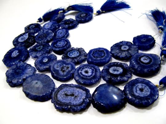 GenericBlue Sapphire Solar Quartz Beads Size 20-25mm Dark Blue Color Fancy Shape Strand Length 8-9 Inches Long Jewelry Making Beads Wholesale Rates
