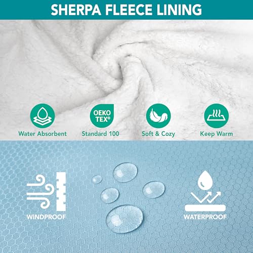 SUN CUBE Swim Parka Boy Girl, Kids Unisex Hooded Changing Robe with Sherpa Lining for Swimming, Surfing, Water Sports4