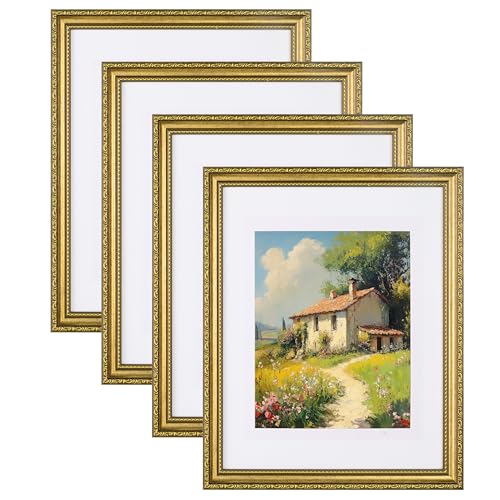 eletecpro 11x14 Picture Frames Set of 4, Vintage Photo Frame