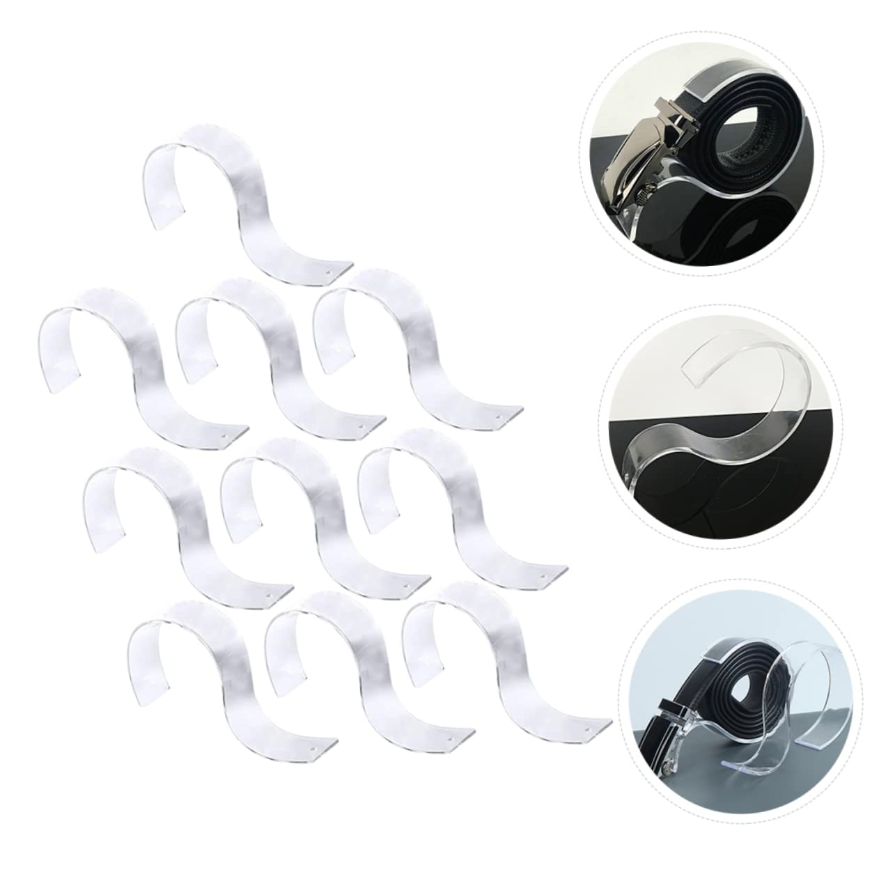 OFFSCH Belt Organizer s Shape Acrylic Display Racks 10pcs Belt Storage Stands