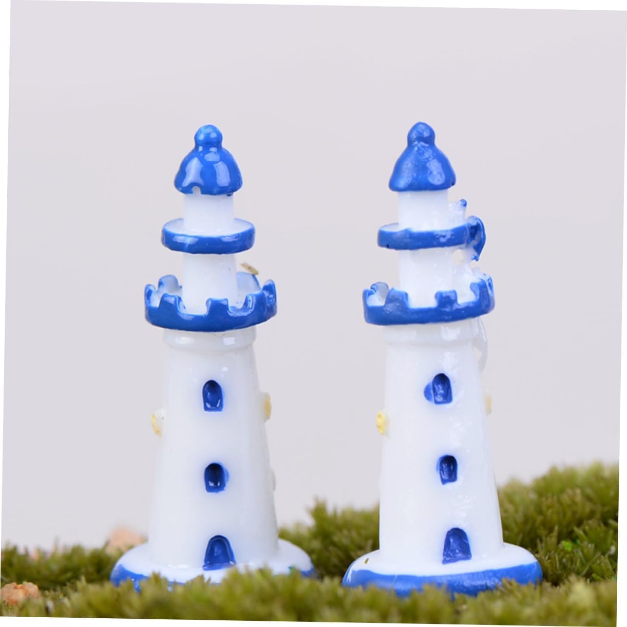 The Pot Dealer Resin Miniature Lighthouse Model Landscaping Supplies Lighthouse Decor Resin Lighthouse Garden Ornament Lighthouse Ornament for Lawn Mediterranean Lighthouse Blue-image-46