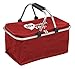 MY TO Cestino Picnic Pieghevole, Impermeabile - Cesto Picnic 2 Persone con Alluminio, Chiusura Lampo, Manici Imbottiti - Cesto Picnic per Spiaggia, Campeggio - Borsa Spesa 28L/20kg - Rosso