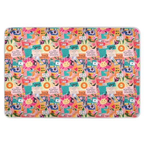 Sun Colorful Art Words Toddler Water Resistant Flat Crib Pads Changing Toddler Bedding Products for Kids Adults Pets , 52