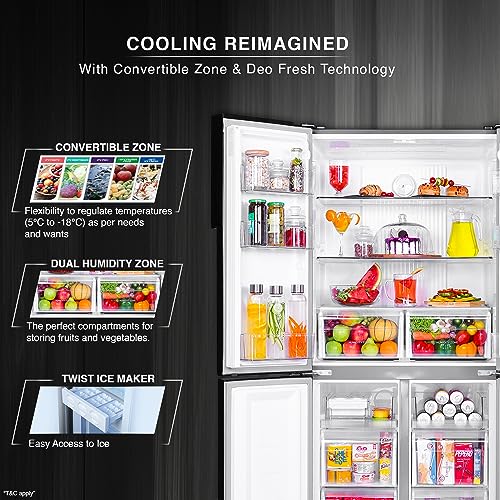 Image of Haier 531 L French Door Refrigerator Appliance (HRB-550KS, Black Steel)