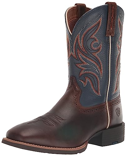 ARIAT Sport Knockout Western Boot, Botas Vaqueras Hombre, Whisky Oscuro/Azul Sheriff, 48 EU