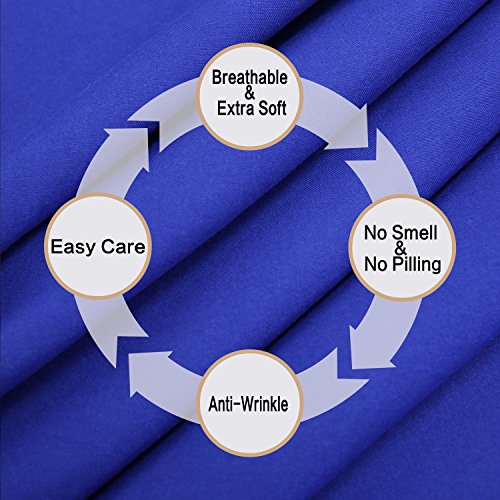 Image of 4 Piece Bed Sheet Set (Queen,Royal Blue) 1 Flat Sheet,1 Fitted Sheet and 2 Pillow Cases,Brushed Microfiber Luxury Bedding with Deep Pockets