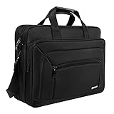 KOPACK Laptop Briefcase Expandable Large Capacity 15.6 Inch Laptop Bag Water Resistant Scratch-resistant Nylon Shoulder Computer Bag Black
