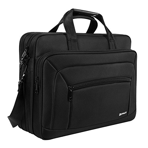 KOPACK Laptop Briefcase Expandable Large Capacity 15.6 Inch Laptop Bag Water Resistant Scratch-resistant Nylon Shoulder Computer Bag Black