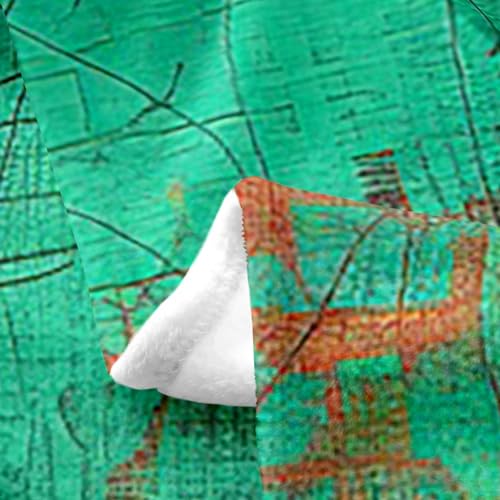 Image of Grunge Abstract Art Bed Throw Blanket Kids Teal and Orange Messy Rust Painting Fleece Throw Blanket Modern Vintage Retro Fuzzy Blanket Breathable Flannel Plush Blanket Room Decor Throw 50 inchx60 inch
