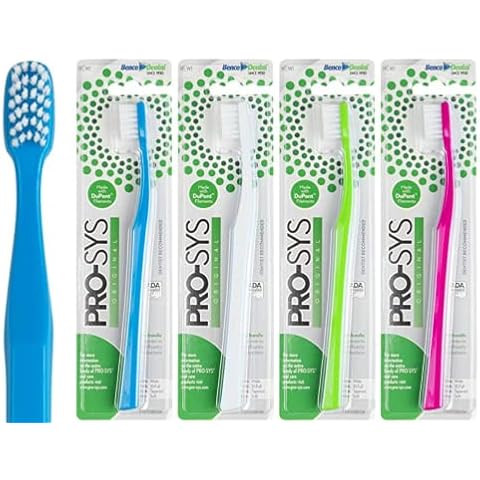 PRO-SYS® Soft Toothbrush for Adult with Sensitive Teeth & Gums, ADA Accepted, with 35-Tuft Wide Dupont® Tynex® Bristles, Pack of 4 Cover