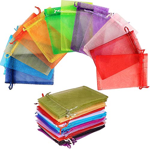 Italdos 100 Bolsas de Regalo de Organza de Seda con Cordón para Joyas Favores Regalo Boda Bolsas Caramelo Dulces