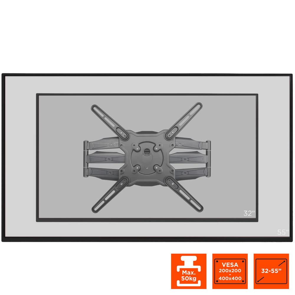 celexon TV- Soporte de Pared Adjust-SRT55470-32-55'' - 55-470mm de Distancia a la Pared - VESA 400x400 - hasta 50kg - inclinable y Giratorio - Soporte de Pared para TV