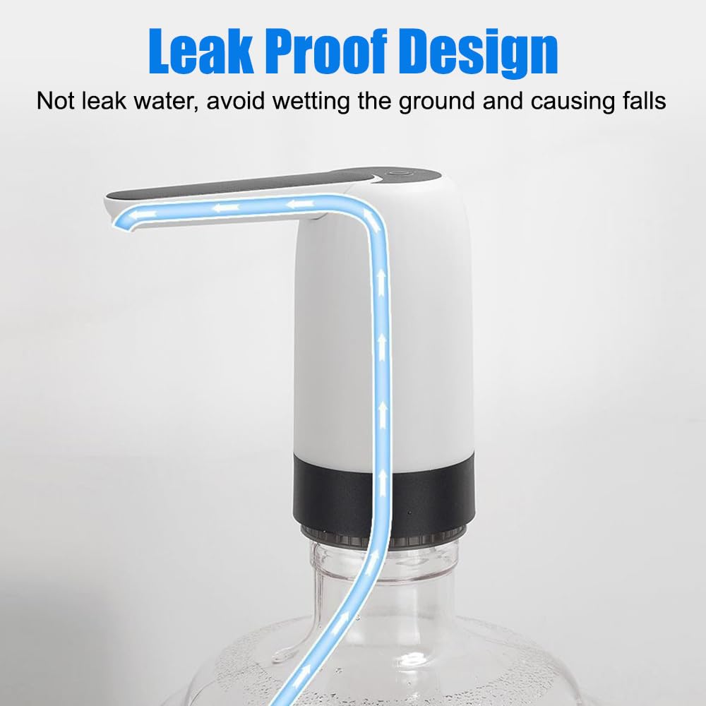 Distributore di acqua Elettrico, Pompa dell'acqua Rimovibile Rubinetto Bottiglie Universale con Tubo in Silicone 50cm per Ufficio, Casa, Cucina, Ufficio