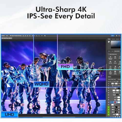 Image of Computer Monitor, 4K Computer Monitor (3840 x2160) up to 120Hz, Gaming Monitor 32 inch, Gaming Monitors w / 99% sRGB, AMD FreeSync, IPS Panel,Computer Monitors w / 1ms Display, VESA Mountable, Black