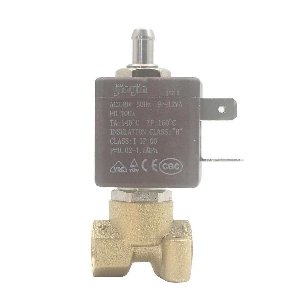 Jaiyniyadakata Copper Jiayin Jyz-3 Normally Closed 3 Way Ac 230V 15Bar G1/8" Brass Coffee Makers Steam Air Water High Pressure 2 Position 3 Way Electric Water Solenoid Valve Boiler Valve