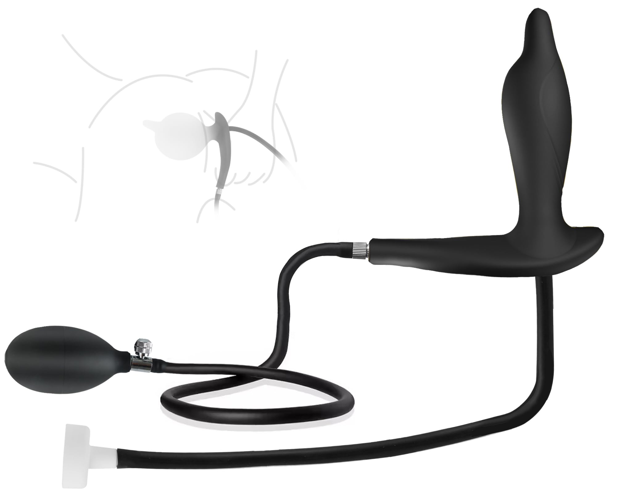 Enema Inflatable Anal Congestion Anal Cleaning Device Anal Expansion for Beginner to Advanced Player, Black
