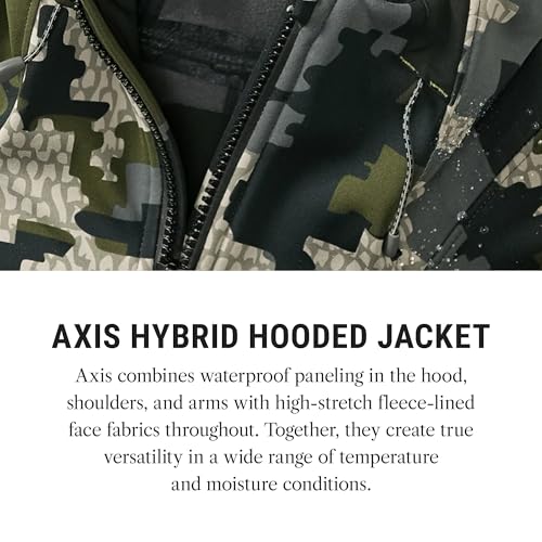 KUIU Axis Hybrid Hooded Jacket – Waterproof Paneling, Wind Resistant, Fleece-Lined Soft Shell for Active Cold Weather Hunting2