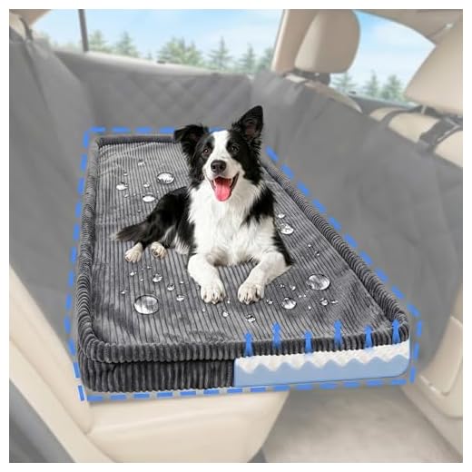 Loiion Hundebett Grosse Hunde Auto, rutschfeste Hundematte Auto, Weicher Rücksitz Autodecke Hund Rückbank, Abnehmbar Waschbares Hundebett, Haustierfreundlich Weich und Komfortabel, Dunkelgrau