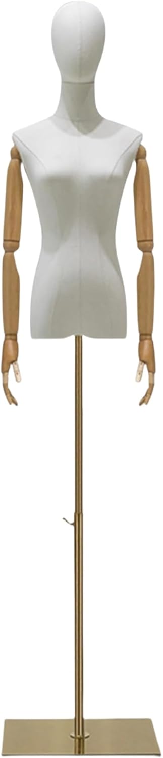 Adjustable Height Female Mannequin Stand Dress Form for Sewing Tailoring & Display - Durable Adjustable Torso Mannequin for Clothing Design Fitting Shop Presentation(D)
